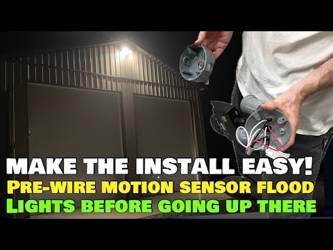 Prewire motion sensor & flood light fixtures before installing weather proof outdoor security lights