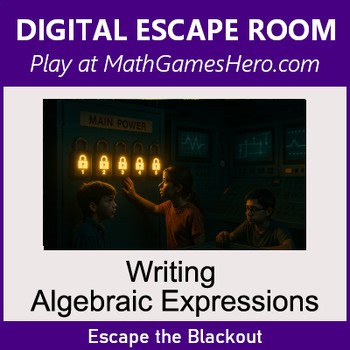 Writing Algebraic Expressions | Digital Math Escape Room Game