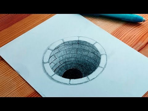 Como dibujar un hueco en 3D || Ilusión óptica dibujo fácil