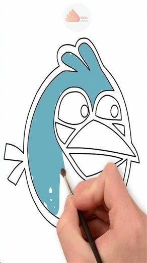 Menggambar Angry Bird Biru #mewarnai #coloring #angrybirds #kartun
