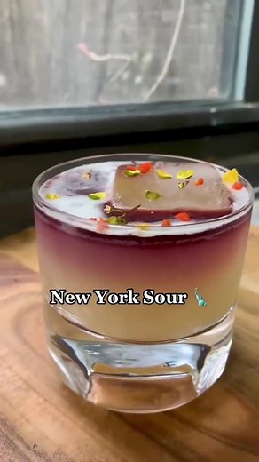 Delicious New York Sour Cocktail Tagged for Sipping Enjoyment