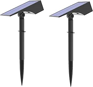 Outside Solar Spotlight 2 Pack Led Solar Landscape Spot Light, Outside Solar Lights for Yard Porch Pathway Garden - 3 Mode