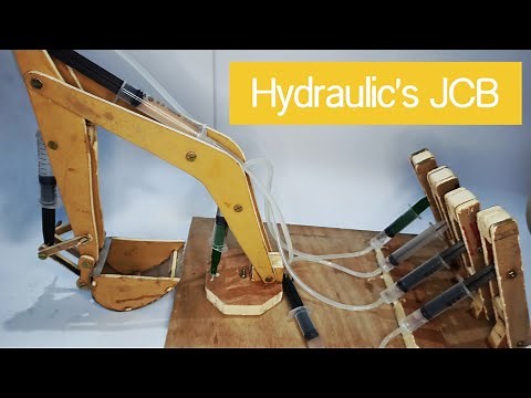 How to make Hydraulics JCB with wood . best project for school science exhibition .