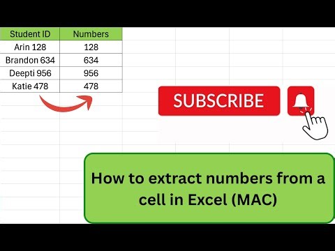 How to extract numbers from a cell in Excel (MAC)