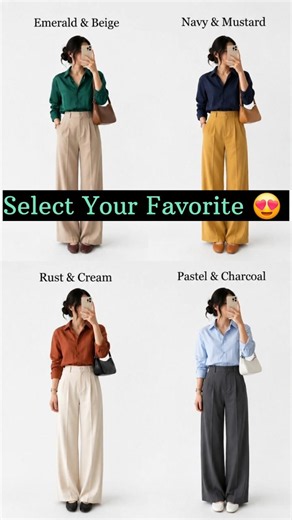 4 Chic Office Outfit Ideas: Which One Would You Wear? #casuallook #outfitideas #ootd #officelook