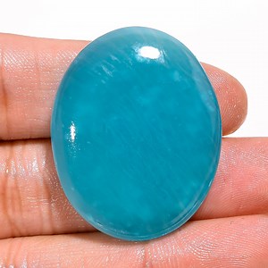 Natural Amazonite Cabochon: Oval Gemstone, Peru (28x35x7 Mm) - Etsy
