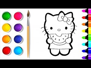 Menggambar dan Mewarnai Hello Kitty