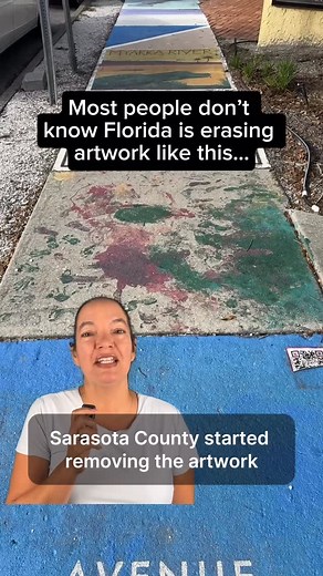 Nabetsi Torres | Florida Guide on Instagram: "Florida is quietly erasing artwork like this… 🎨 🌞 Sarasota has always been a city built on creativity, art and the circus. Hi, I’m Nabetsi and I live in Sarasota. I post all about local finds and Florida hidden gems. Follow me ! ✨ From the chalk murals at Burns Court (1515 Ringling Blvd) to the vibrant art lining Boulevard of the Arts and Pineapple Ave, the streets here have long told stories in color. 🎭 This passion for art runs deep. 🖼️ The Rin