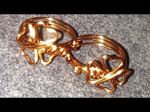 Four-leafed clover rings - How to make wire jewelry 91