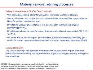 Material removal: etching processes - SlideServe