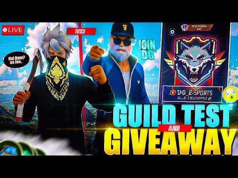 FREE FIRE LIVE GIVEAWAY CUSTOM ROOMS FF LIVE GIVEAWAY & GUILD TEST#FFLIVEGIVEAWAY#ffliveguildtest
