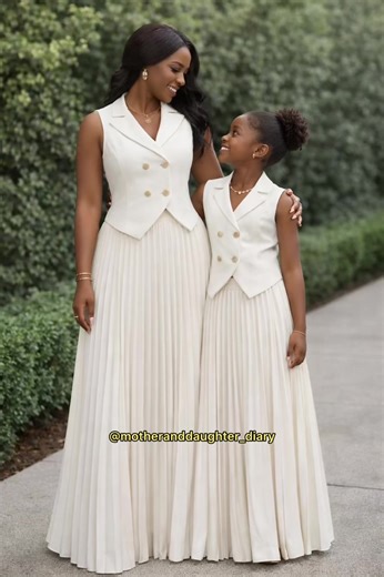 Stylish Matching Two-Piece Outfit for Moms and Daughters