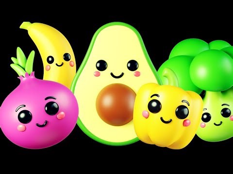 Baby Sensory Fruits & Vegetables 🍓🥕 | Learn Colors for Babies | Bright Visual Stimulation