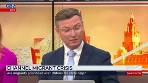 'You are creating division and hate!' Broadcaster Narinder Kaur clashes with former MEP Patrick O'Flynn over whether migrants are being prioritised over Britons for state help. 📺 Freeview 236, Sky 512, Virgin 604 🖥 GB News on YouTube https://bit.ly/3vAYaw0 | GB News