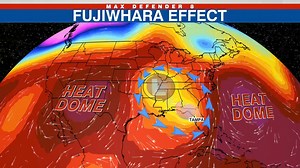 Fascinating. Elongated jet dives south, captures #Helene, cuts off into a stalled upper level low, then both systems slingshot each other - #Fujiwhara -and Helene is pulled NW into the Ohio Valley. But the cut off, “cuts off” any cooler/ drier air from reaching Florida :(@WFLA | WFLA Jeff Berardelli