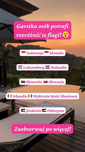 73K views · 83 reactions | Na pierwszy rzut oka wyglądają identycznie, a jednak to zupełnie inne państwa!  Dajcie znać w komentarzu, czy znaliście te różnice Zaobserwuj po więcej treści związanymi z podróżami  #podróże #travel #travelinganita #indonezja #monako #luksemburg #holandia #słowenia #słowacja #irlandia #wybrzeżekościsłoniowej #jordania #palestyna | TravelingAnita | Facebook