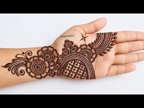 front hand mehndi design simple arabic