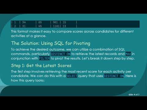 Creating a Pivot Table in PostgreSQL 9.6 from Event Data