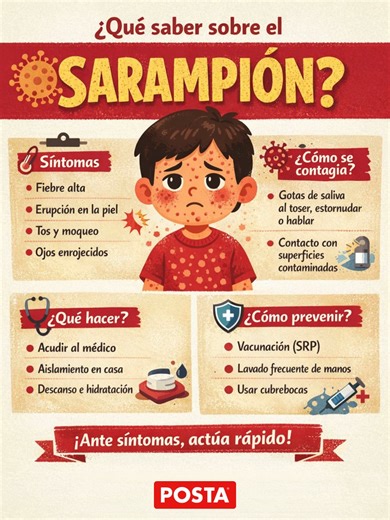 #ALERTA | 😷El $sarampión es un virus altamente contagioso que puede afectar a cualquier persona, y actualmente se han reportado casos tanto en México como en Estados Unidos. 📌 Recuerda: ante síntomas, actúa rápido. La información, la prevención y la vacunación son claves para evitar la propagación. #Sarampión #México #EEUU #Salud
