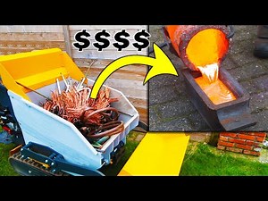 Melting Full Dumper of Scrap Copper to Pure Solid Ingots! Trash to Treasure 54kg of PURE COPPER!