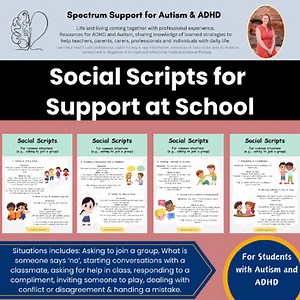 Autism Helper Scripts for Common Situations Classroom Managment School Success