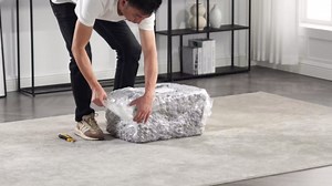 Giant Bean Bag Chair with Ottoman,Pumpkin Shape Big Lazy Sofa, Cozy BeanBag Chairs for Adults,Super Soft Bean Bag Couch for Living Room, Bedroom,Apartment (Yellow)