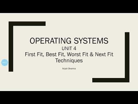 Part 5| First Fit | Worst Fit | Best Fit | Next Fit | Memory Allocation|Operating Systems tutorials|