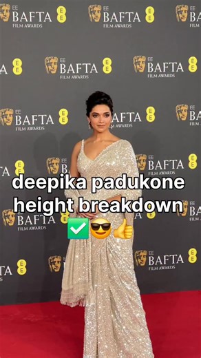 Height Analysis | Elevation Expert on Instagram: "Deepika Padukone’s height visually appears to be approximately 168.25 cm — a perfect match for her tall, graceful frame ✨📏. What really stands out is how effortlessly she carries this height with elite posture and long proportions, making her presence feel even more statuesque on screen and at events 👠🔥. Her elegance, confidence, and runway-model aura amplify the visual impact, proving that it’s not just about numbers but about how powerfully 