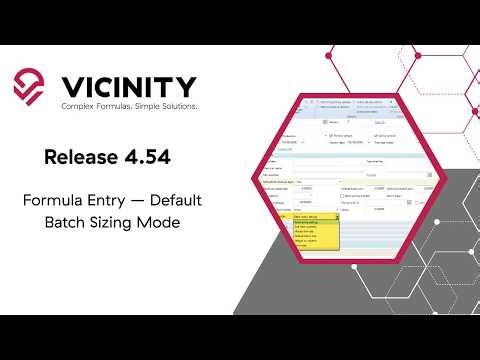Vicinity 4.54- Formula Entry: Default Batch Sizing Mode