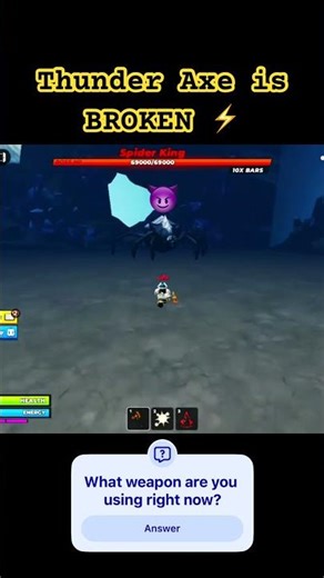 I ONE-SHOT the Spider Boss with Thunder Axe! ⚡🕷️ #SoloHunters #roblox