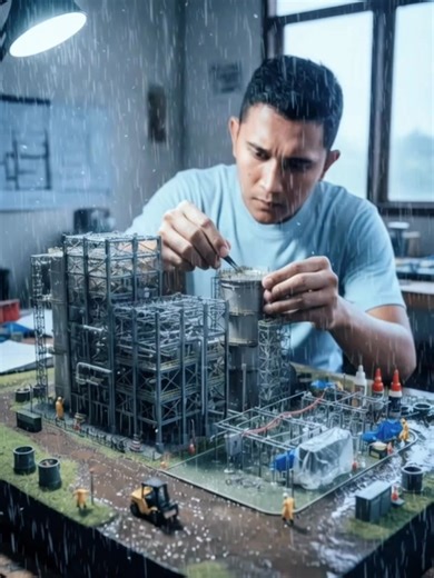 Miniature diorama. The project suddenly gets struck by lightning, which looks realistic.😱 #reels #global | Mull Der