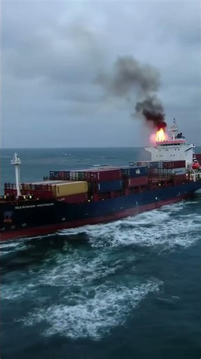 Container Ship is on Fire in the Middle of the Ocean #ShipFire