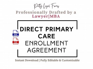Direct Primary Care Enrollment Agreement Template | DPC Membership Agreement | Concierge Medicine Contract | Primary Care Subscription - Etsy