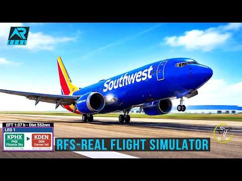 RFS - Real Flight Simulator- Phoenix to Denver||Boeing 737max 8||Southwest||FullHD|RealRoute
