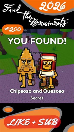 Find The Brainrots: #200 Chipsoso And Quesoso Secret 2026 #find