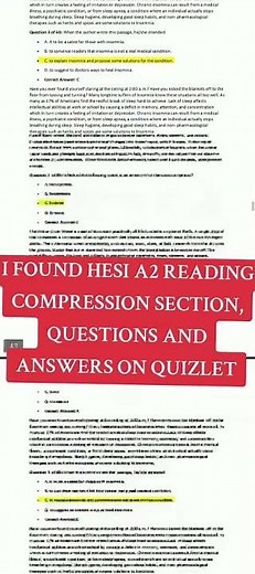 Here are Hesi A2 READING COMPREHENSION questions and answers2025 Goodluck