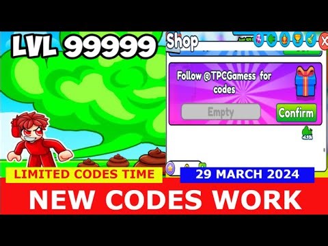 *NEW CODES* 💨 Fart Battle Simulator ROBLOX | LIMITED CODES TIME | MARCH 29, 2024