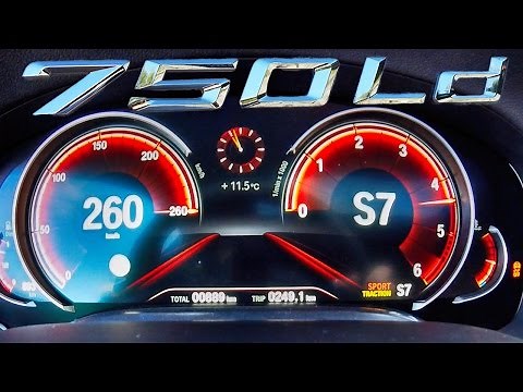 BMW 750d QUAD TURBO Xdrive ACCELERATION & TOP SPEED 0-260 km/h Autobahn Test Drive