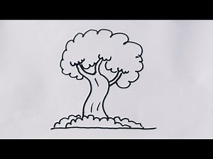 Tree drawing/Tree drawing easy step by step/How to draw a tree ‪@SimpleLineDrawing‬