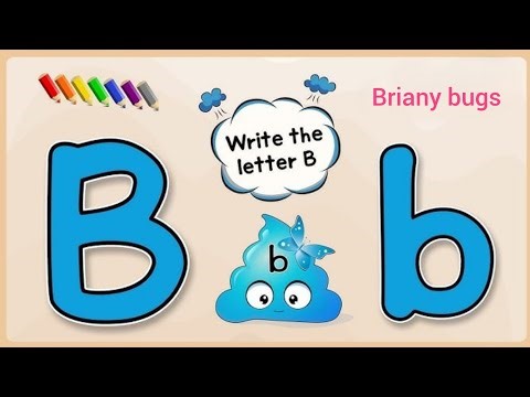 How to write the letter Bb | Letter Bb formation, phonic sound, words that start with letter Bb