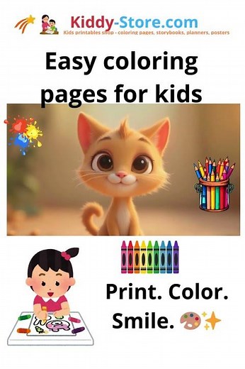 Easy Coloring Pages for Kids – Print & Play