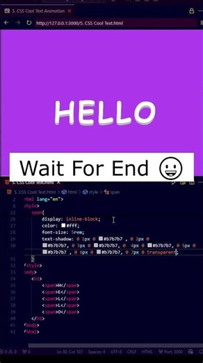 CSS Text Animation #coding #frontendcourse #webdesign #webdevelopment #viral #programming