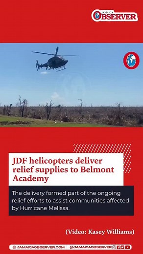 Reposted from @jamaicaobserver Two Jamaica Defence Force (JDF) helicopters landed at Belmont Academy in Westmoreland shortly before midday on Sunday, delivering relief supplies to the area. Residents gathered to watch as soldiers unloaded several bags of supplies from the aircraft. The delivery formed part of the ongoing relief efforts to assist communities affected by Hurricane Melissa. Read more: Click the link in our stories or the link in our bio. | Jamaica Defence Force