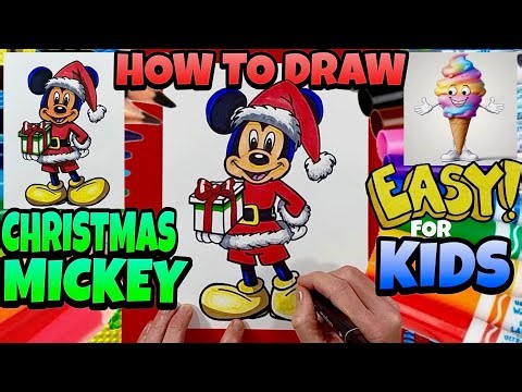 How to Draw Mickey as Santa | Fun & Easy Holiday Art Activity for Kids & Beginners