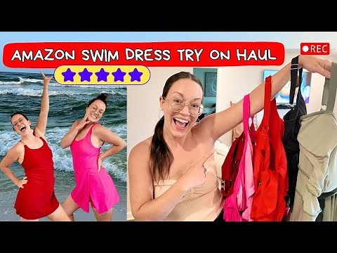 BEST Swim Dresses, Amazon Try on Haul, FUN MOM SUMMER, Full Coverage Swimwear Aleumdr