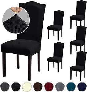 Stretch Dining Room Chair Covers Set of 6, Washable Chair Covers for Dining Chairs, Hotel, Ceremony, Party, Banquet