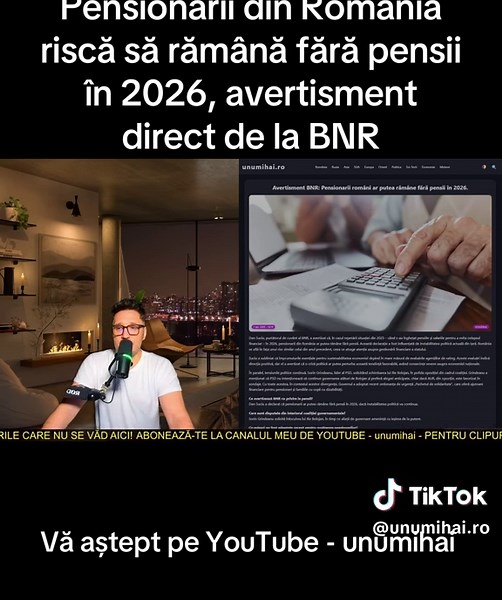 Pensionarii din România riscă să rămână fără pensii în 2026, avertisment direct de la BNR #jurnal #stiriromania #actualitate #stiri #unumihai