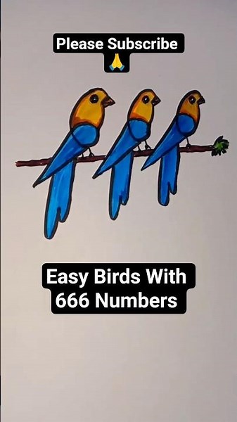 How To Draw A Easy Birds | Birds Drawing Using Numbers