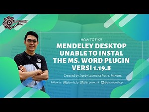 HOW TO FIX!! MENDELEY DESKTOP UNABLE TO INSTAL THE MS. WORD PLUGIN VERSI 1.19.8