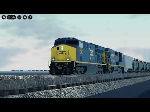 lazy rss video of 3415 idling with a csx grain or something passing
